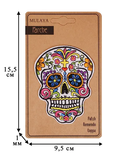 Термонаклейка череп белый (9,5см) (11-34885-SM-04) - фото 2