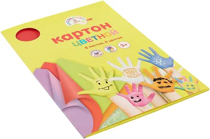 Картон цветной 8 цветов, 8 листов, А4 немелованный, в папке, Рисовашка - фото 2