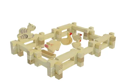 Конструктор деревянный. Деревенька №1. 52 детали. . -Россия: Лесовичок, dk-007 422763 - фото 3