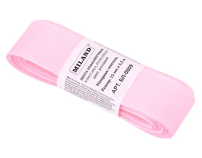 Лента упаковочная репсовая Классика, 25 мм х 5,5 м, розовый - фото 1