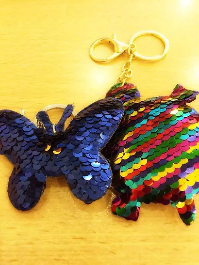 Сувенир, Брелок с пайетками, 5*5см, текстиль,пластик - фото 1