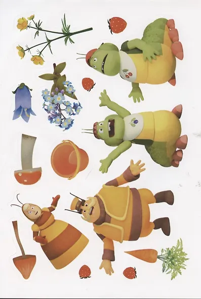 Развивающая книжка с многоразовыми наклейками и стикер-постером № МНСП 2006 "Лунтик. В гостях у Лунтика" - фото 2