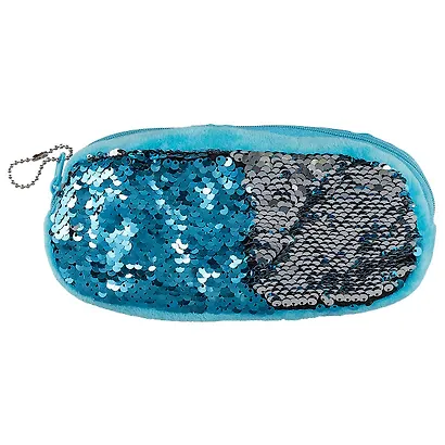 Сумочка на молнии с пайетками овальная (20х10) (текстиль) - фото 1