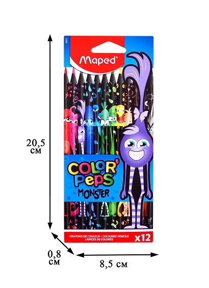 Карандаши цветные «Color'Peps Monster», Maped, 12 цветов - фото 2