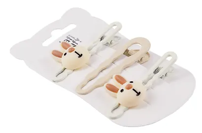 Набор заколок Зайчик мордочки матовые (3шт) (пластик) (6см) (12-03946-B88) (Lafilaf) - фото 7