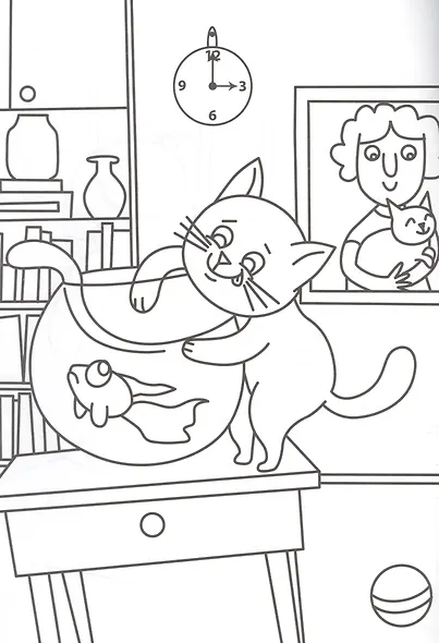 Пушистые котята. Раскраска - фото 3