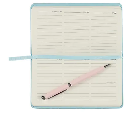 Планинг недат. 64л "Joy Book" аквамарин, карманный, иск.кожа 7Б, скругл.углы, тонир.блок, резинка, офсет, ляссе - фото 4