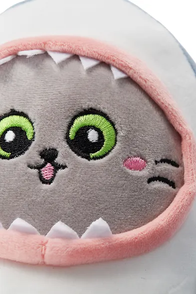 Мягкая игрушка Котик-акула, 30см серый - фото 6