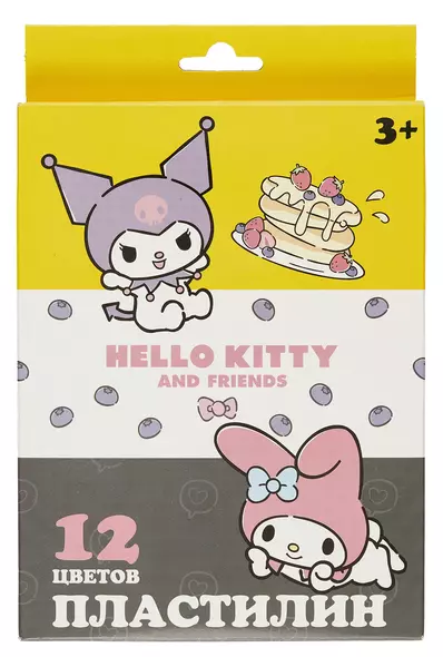 Пластилин 12цв 240гр "Hello Kitty&friends" к/к, стек - фото 1