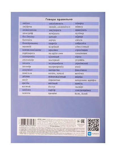 Тетрадь 48 листов "Русский язык" для записи понятий и формул - фото 2