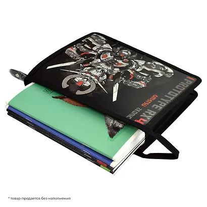 Папка для тетрадей А5 "РОБОТЫ" полипропилен, 23.3*20*6.5см, молния, дно с расширением, УФ-печать - фото 4