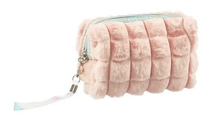 Косметичка плюшевая (розовая) (текстиль) (20х15) (12-12068-A003) - фото 1