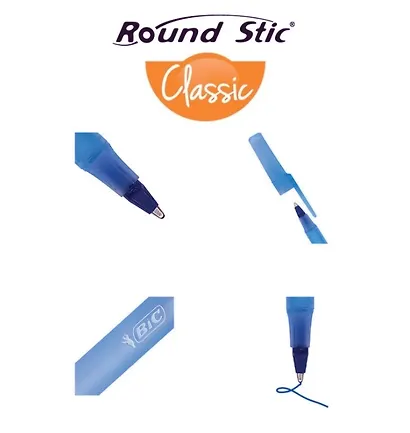 Ручка шариковая Bic, Round Stic, синяя 1 мм - фото 7