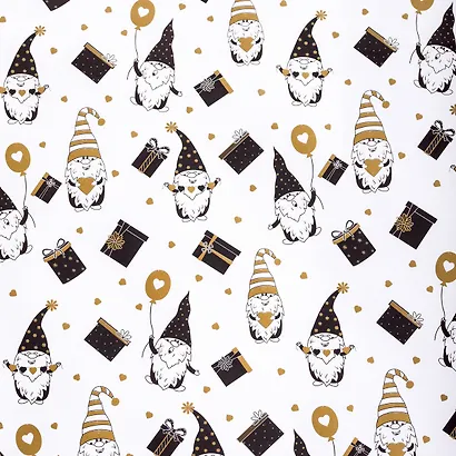 Бумага упаковочная 70*100см "Black.Gold.Whitel" НГ,инд.уп., ассорти - фото 3