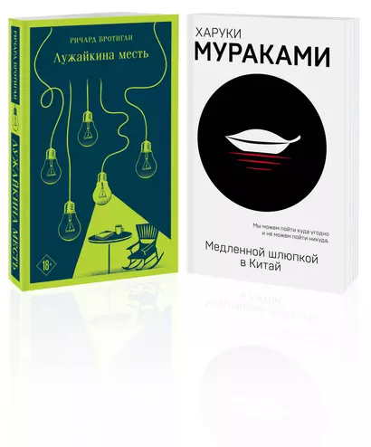 Комплект Набор учитель и его ученик: Мураками "Медленной шлюпкой в Китай" и Бротиган "Лужайкина месть". Из 2-х книг - фото 1