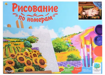 Холст с красками по номерам "Вальяжный кот", 30 х 40 см - фото 3