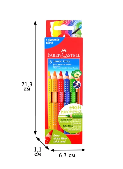 Карандаши цветные Faber-Castell, Jumbo Grip, 6 цветов - фото 2