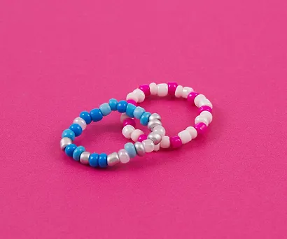 Набор колечек «Бусины», розовое и голубое, 2 штуки, Lafilaf - фото 4