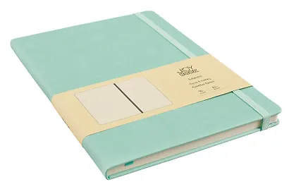 Книга для записей А4- 96л кл. "Joy Book. Ментоловый" иск.кожа, тв.переплет, ляссе, резинка, инд.уп. - фото 2