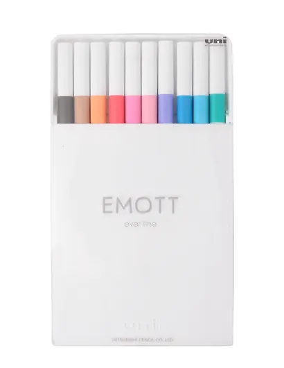 Линеры 10цв "EMOTT. Soft Pastel Color" 0,4мм, пласт.уп., UNI - фото 1