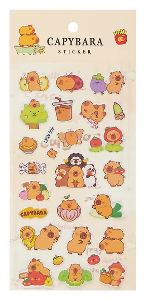 Наклейки Капибара (LRW-002) (упаковка) Bookvalno - фото 2
