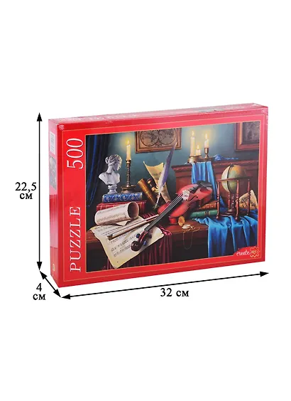 Пазл РЫЖИЙ КОТ 500 эл. 50*34,5см. Натюрморт со скрипкой и свечами Ф500-8281 - фото 2