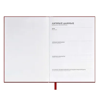 Ежедневник недат. А5 120л "Флоттер" красный, кожзам, мягкий переплет, офсет, ляссе - фото 5