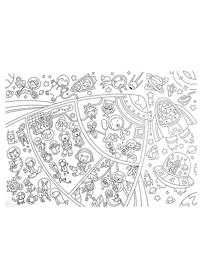 РАСКРАСКА-ВИММЕЛЬБУХ. КОСМИЧЕСКИЕ ПРИКЛЮЧЕНИЯ - фото 5