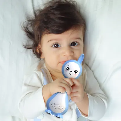 Зайчик Няня «Грызушка». Музыкальная интерактивная игрушка. Синий. 8 режимов, 7 функций - фото 3