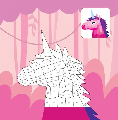 Волшебный мир. Раскрась наклейками, по номерам, по пикселям, обведи по точкам - фото 10