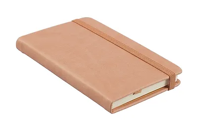 Записная книжка А6- 96л кл. "JOY BOOK. Крем-брюле" 7БЦ, иск.кожа, тонир.форзац, тонир.блок, скругл.углы, сшит.блок, ляссе, резинка, карман на задн.форзаце - фото 3