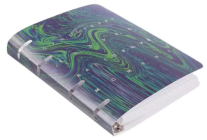 Тетрадь 100л кл. "Настоящий момент" на кольцах, пласт.обл., полноцв.печать, тиснение фольгой Серебро - фото 3