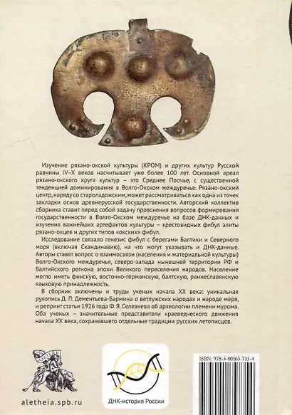 Предыстория Руси V–X веков. Древние источники. Современные научные исследования, ДНК-данные. Культура рязано-окских могильников и крестовидные фибулы как символы власти - фото 2