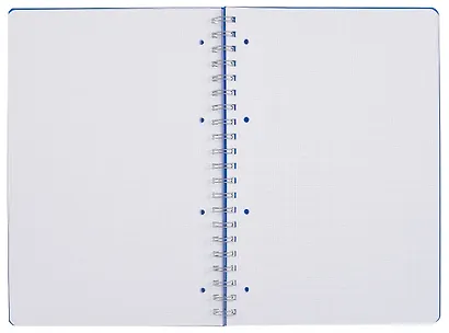 Тетрадь А4 80л кл. "Smart. Синий" гребень, цветн.пластик с печатью, перфорация, вырубка под кольца, инд.уп. - фото 2