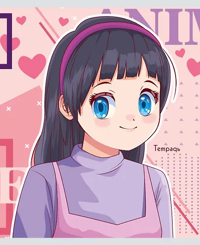 Тетрадь в клетку Listoff, "Подружки", 48 листов, в ассортименте - фото 4