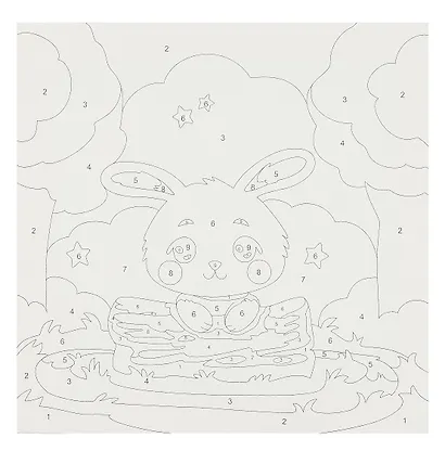 Картина по номерам детская (холст на подрамнике 20*20) "Зайчик в лесу" - фото 2