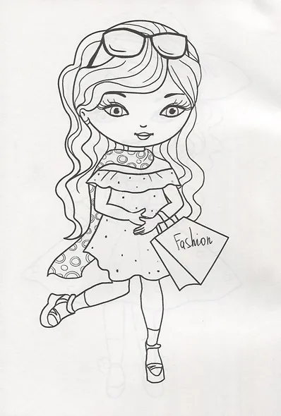 РАСКРАСКА А4 эконом. СТИЛЬНЫЕ ДЕВЧОНКИ - фото 3