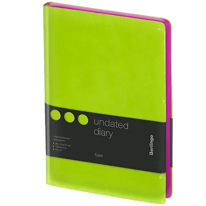 Ежедневник недат. А5 136л "Fuze. Салатовый" иск.кожа, цветной срез - фото 9