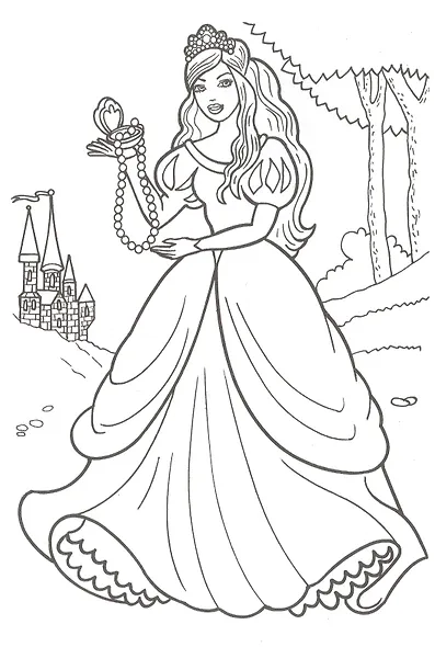 Сказочные принцессы. Раскраска - фото 3