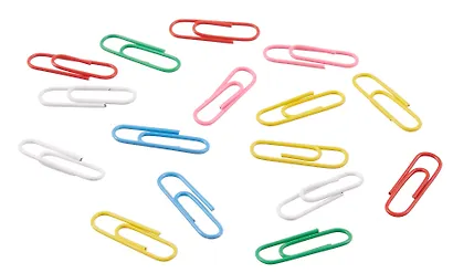 Скрепки 28 мм 100 штук, в ассортименте, винил, овальные - фото 4