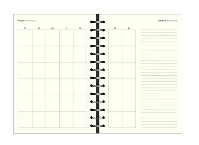 Бизнес-тетрадь А5, 96 листов в клетку, 140 x 200 мм "Fleur" серый, искусственная кожа, спираль - фото 7