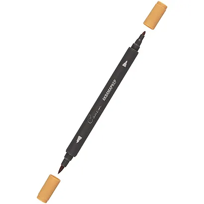 Маркер акварельный "Сонет", двухсторон., кисть и тонкий наконечник, сиена, сонет - фото 2