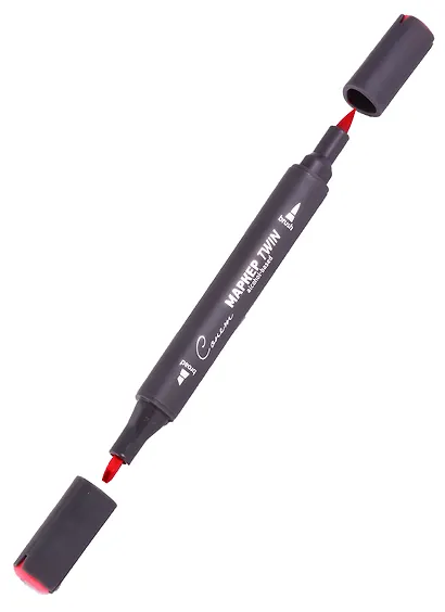 Маркер художественный "Сонет" Twin Brush кораллово-красный, Сонет - фото 2