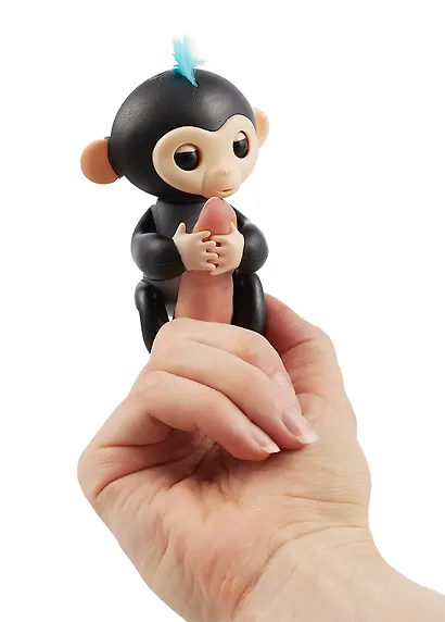 Интерактивная игрушка Ручная обезьянка Fingerlings Финн (чёрная) 12см - фото 5