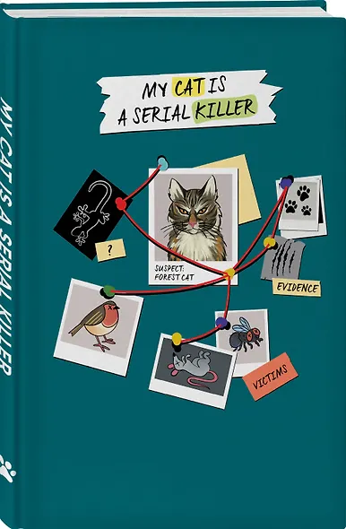 Книга для записей А5 72л "My Cat Is a Serial Killer (серый кот)" - фото 2