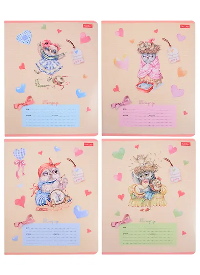 Тетрадь в линейку Hatber, "Совушки-милашки", 12 листов, в ассортименте - фото 8