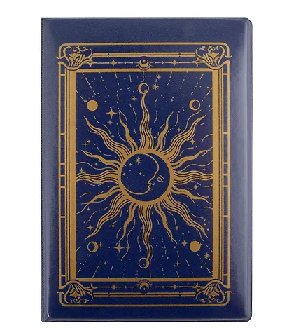 Обложка для паспорта Карты Таро Солнце и Луна (синий) (ОП2023-402) - фото 4