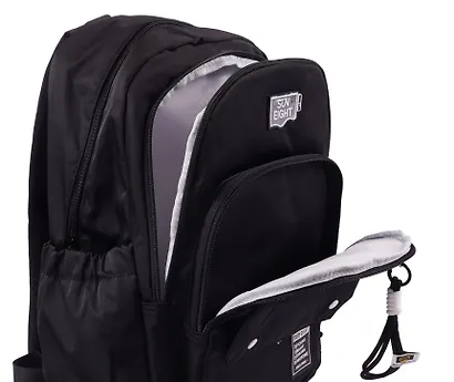 Рюкзак черный "Sun Eight" 47*32*15,5см, 3 отделения, 3 кармана, с брелоком - фото 10