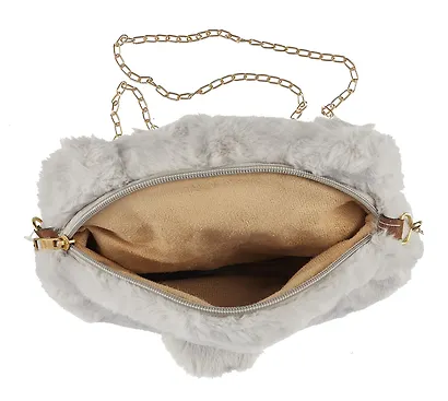 Сумочка плюшевая Котик серый (31х23), Bookvalno - фото 8