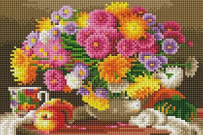 Алмазная мозаика Яркий пышный букет, 22*32 см. - фото 7